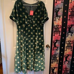 Boden green polka dot dress